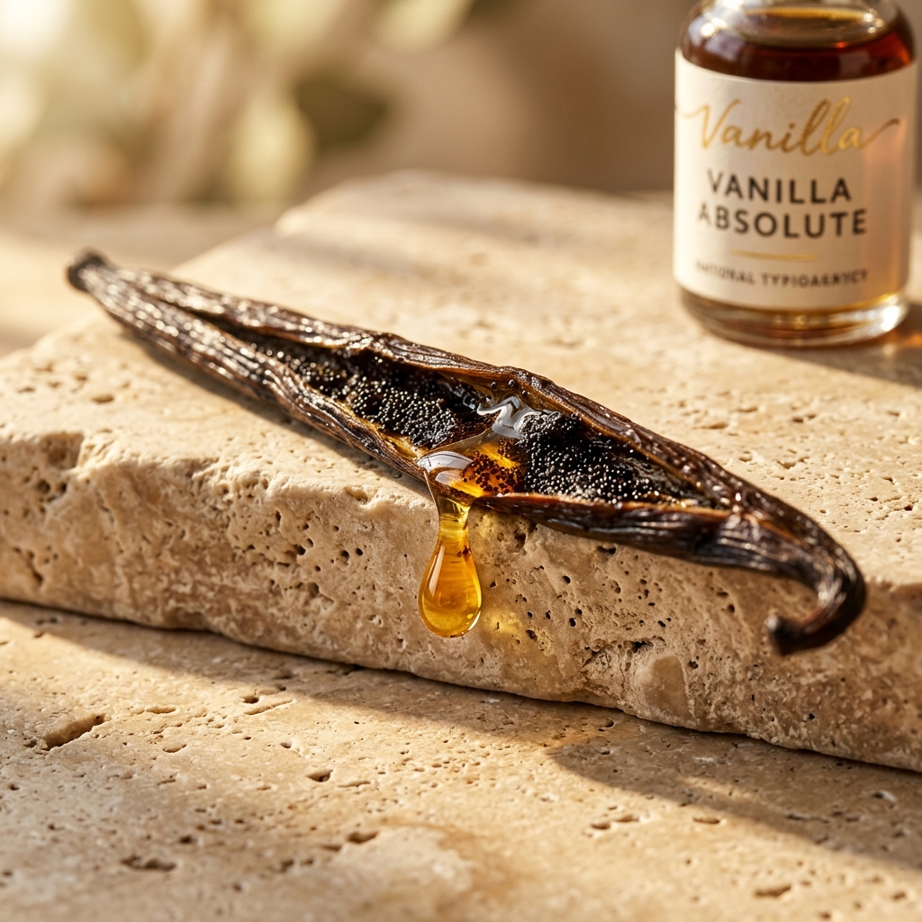 Amber vanilla extract in motion